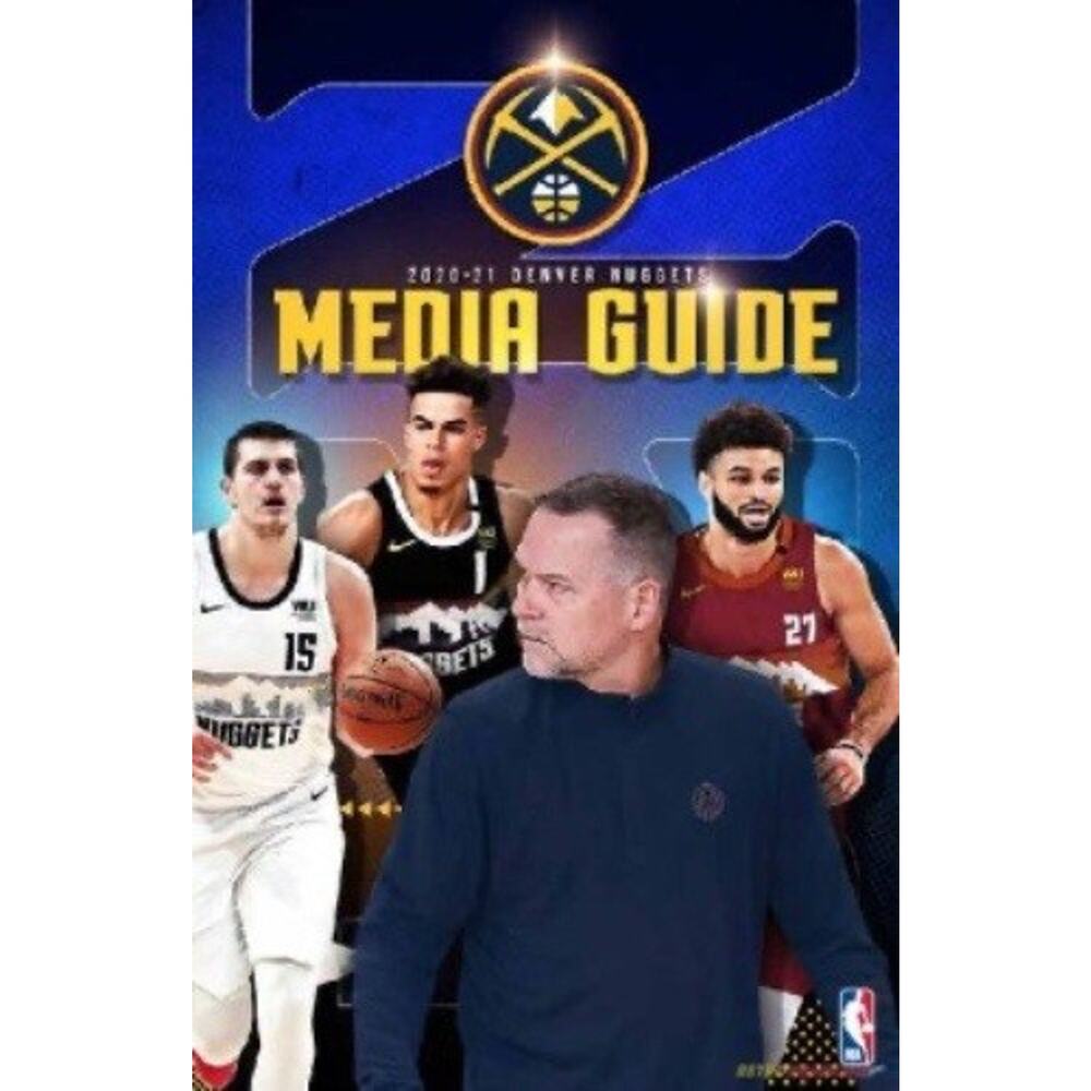 Denver Nuggets 2020-21 Media Guide NBA Basketball Cover On 12x8in Metal Sign